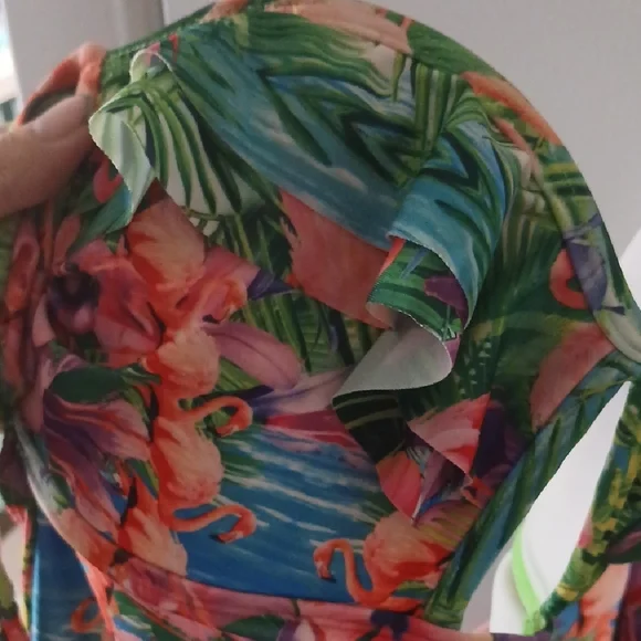 OP White Swimsuit with Neon Green Trim - Picture 7 of 7